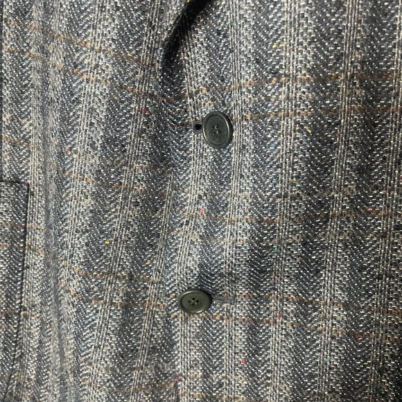 Samuelsohn Grey Striped Wool Silk Blazer Size 44 Formal Office - Picture 5 of 11